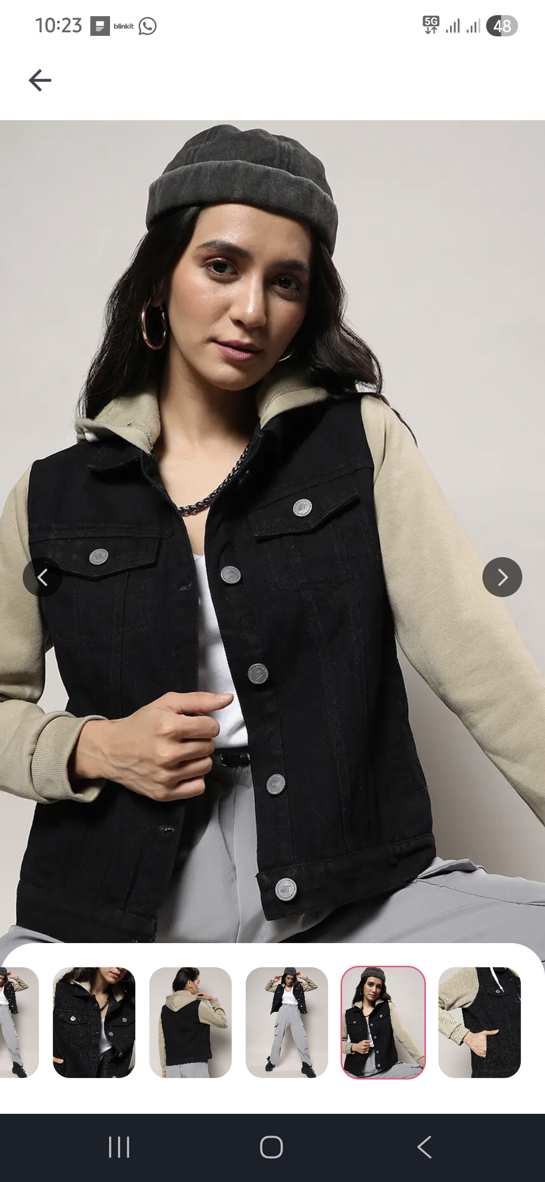 Stylish denim hoodie for women 