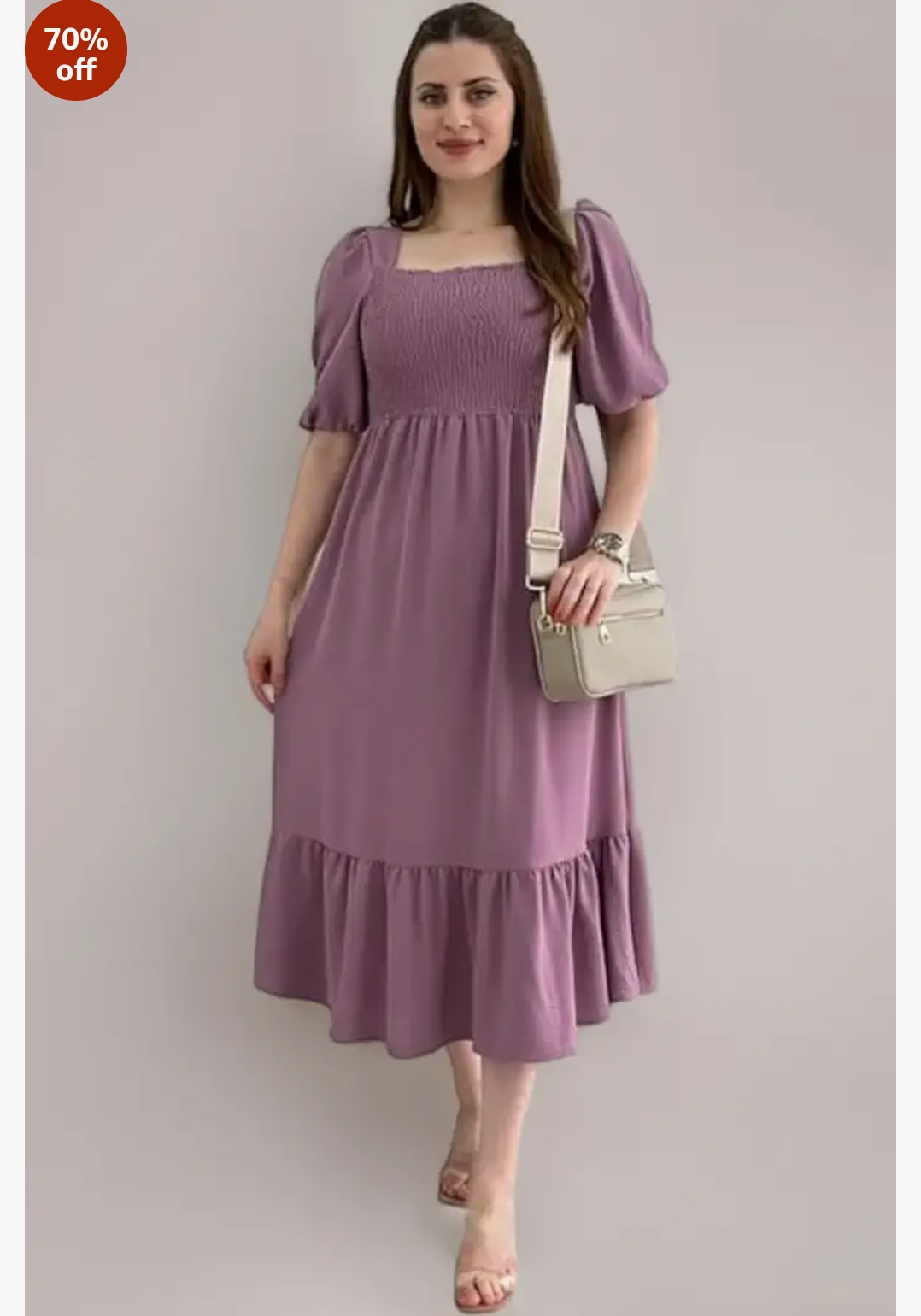Woman Casual Regular sleeves crepe maxi