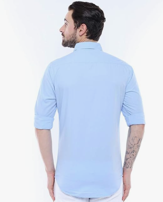 Nupur collection Men Cotton Casual Shirt for Men Full Sleeves (Light Blue) XL