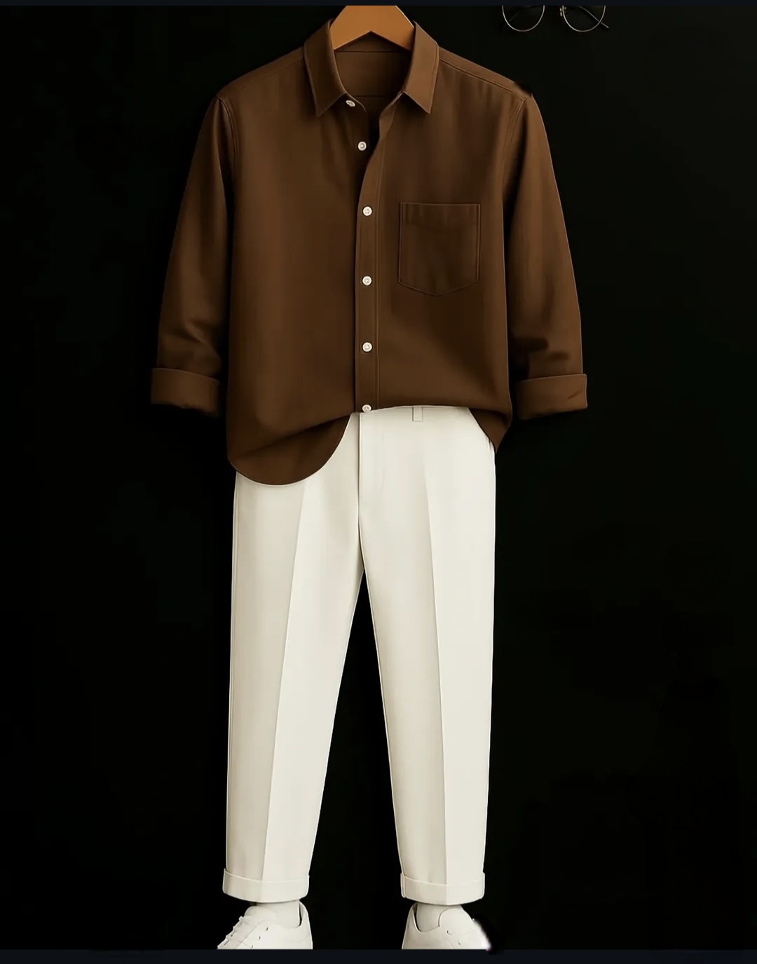 Rich Look Brown  shirt and white  pants