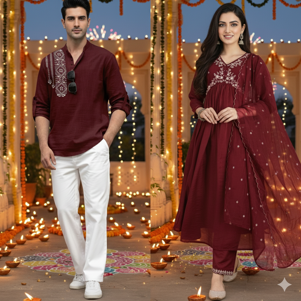 Couple Diwali Outfit 1