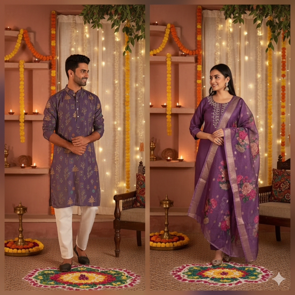Couple Diwali Outfit 2